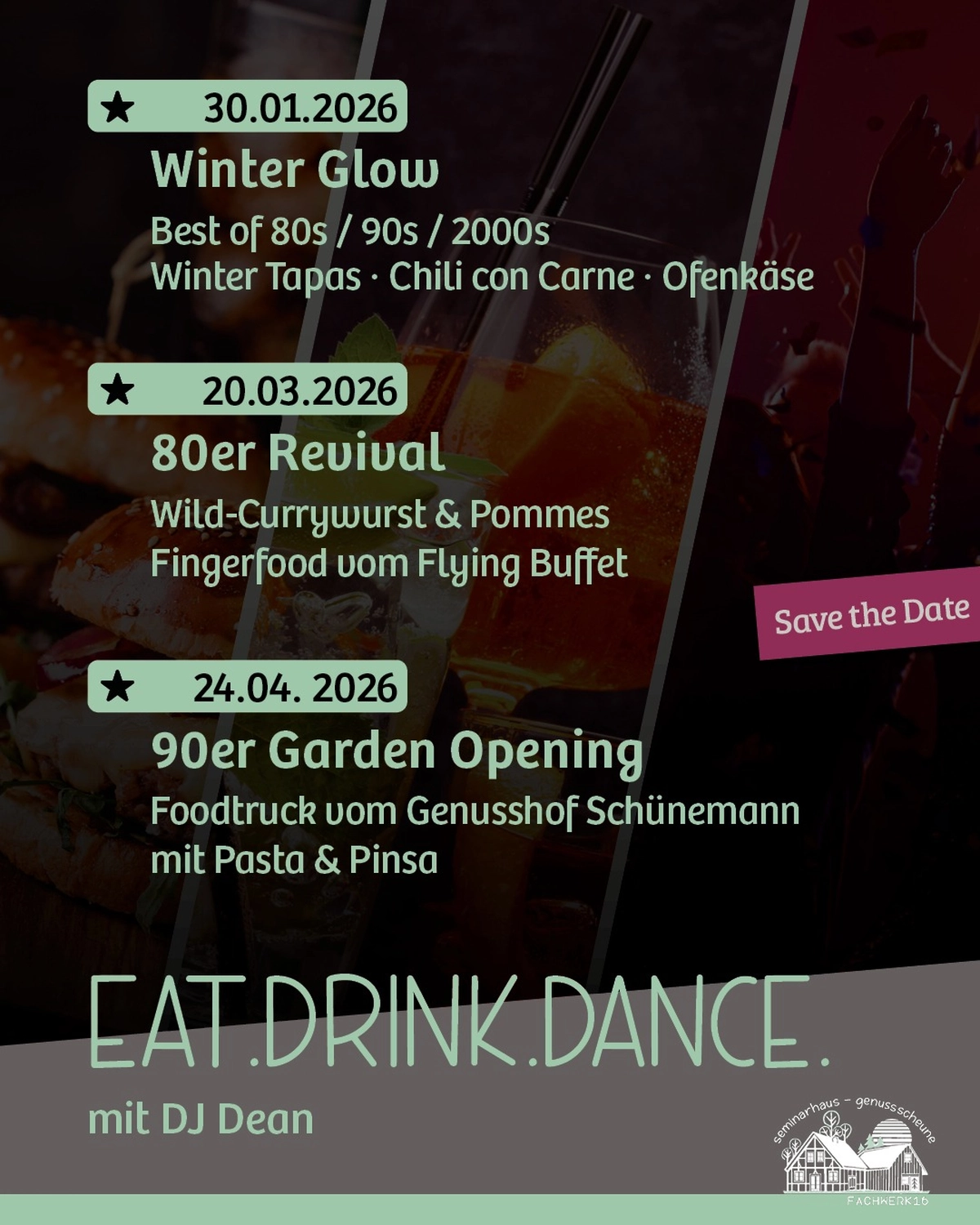 Fachwerk16, Seminarhaus, weiße Möbel Tisch und Hocker